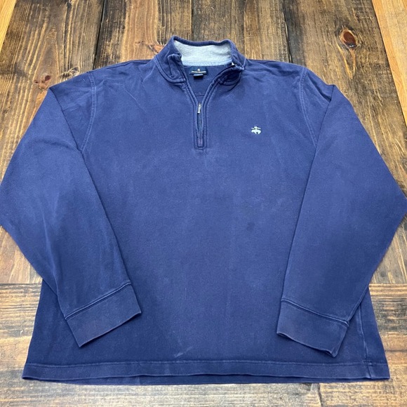 Brooks Brothers Other - Brooks Brothers Mens Navy Blue Quarter Zip Pullover Sweatshirt XL 100% Cotton